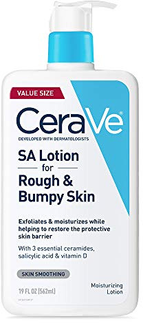 CeraVe SA Lotion for Rough & Bumpy Skin, Vitamin D, Hyaluronic Acid, Lactic Acid, Niacinamide & Salicylic Acid, Gentle Exfoliating Rough And Bumpy Skin Lotion, 19 Ounce
