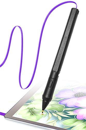 SonarPen - Pressure Sensitive Smart Stylus Pen with Palm Rejection and Shortcut Button. Battery-Less. Compatible with Apple iPad/Pro/Mini/iPhone/Android/Switch/Chromebook (Purple)