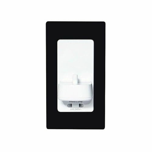 ProofVision In-Wall Toothbrush Charger - Black, Minimalist Style, Wall Mount, Compatible with Oral-B and Braun, USB Charging, IP44 Rated