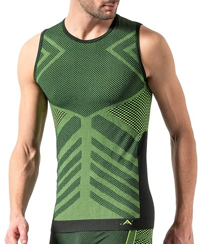 Risalti Camiseta Termica Hombre Sin Mangas Energy - Camiseta Sin Mangas para Hombre Elástica y Transpirable, Ropa Interior Hombre, Camiseta Interior Hombre Sin Costuras - Made in Italy