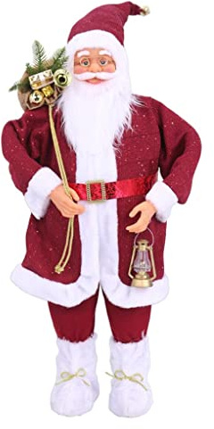 MAURY'S Pupazzo di Babbo Natale con Vestito Rosso da 100 CM