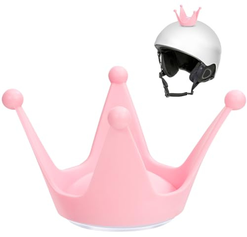 Funny Helmet Ornament for Motorbike, Helmet Decoration Crowns Silicone Suction Cup DIY Decoration Hard Hat Decorative Accessories for Ski Motor Motorcycle Bike 3D Sucker Sticker (Pink)