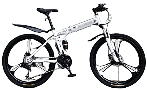 CASEGO Mountainbike, faltbar, Griff mit einem Wort, Rahmen aus Karbonstahl, doppelte Scheibenbremse, variable Geschwindigkeit, Bodenfahrrad, Unisex (B 27,5 Zoll)