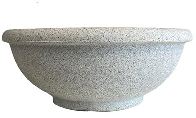Ciotola per Fiori Liscia Alta ACLH Diam.60 cm Alt. 23 Made in Italy in Resina Colore Simil Pietra - Resistente al Gelo - Antiurto - Leggero