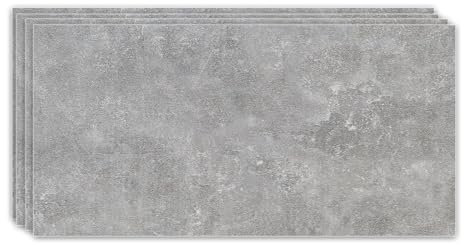 IZODEKOR 4 panneaux muraux à aspect marbre pour salle de bain, cuisine et chambre à coucher, alternative au carrelage, Panneaux de douche à effet granit, 120 x 60 cm, PVC, promenade lunaire