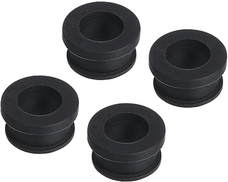sourcing map 4Pcs Snap Rubber Grommet Hole Plug Mount Dia 15mm ID 11mm H 12mm Seal Anti-Scratch for Electrical Box Cable Pipe Black