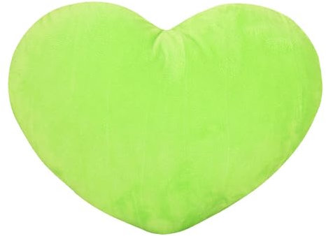 Bodhi2000 Herzkissen, weiche herzförmige Kissen, süßes pinkfarbenes Herz-Dekokissen, 11,81/15,75 Herz-Plüschkissen, Raumdekor-Wurfkissen für Couchbett, Frauen, Valentinstag Grün L