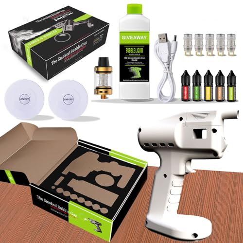 QJJML Handgeräucherte Seifenblasenpistole, Cocktailblasen-Rauchpistole, Rauchgenerator-Werkzeug, Keine offene Flamme erforderlich, für edlen Rauch, Essen, Cocktails, Fleisch, Getränke