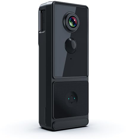 Winnes Video Türklingel mit Kamera, 1080p HD WLAN Doorbell Funk, PIR Personenerkennung, Nachtsicht, Zwei-Wege-Audio,SD-und Cloud-Speicher-Unterstützung, Selbstinstallation