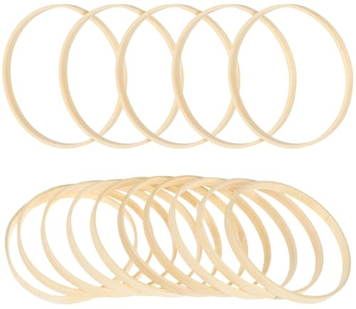 HOODANCOS Bambusringe Zum Basteln 12Cm Durchmesser 10 Stück Diy Kranz Ringe Für Traumfänger Blumenkränze Und Wanddekoration Aus Bambus