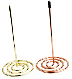 HOODANCOS 2piezas Soporte Metálico Para Recibos Rosa Dorado Con Base Redonda Antideslizante Para Oficina Restaurante Hogar Accesorio Multifuncional Para Notas y Facturas