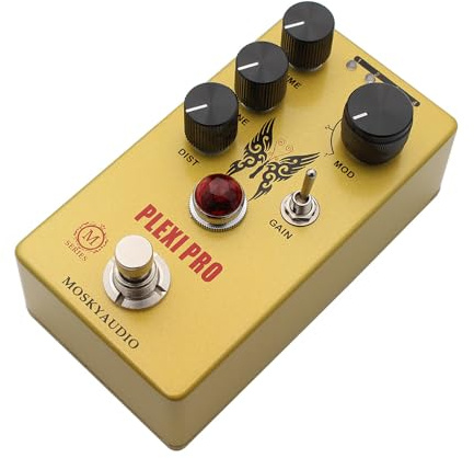 summina Gitarren-Distortion-Pedal Effektpedal für E-Gitarre Mini-Gitarren-Verzerrungseffektor MOSKYAUDIO Gitarren-Verzerrungspedal, Effektpedal für E-Gitarre, Lautstärke-/Ton-/Verzerrungssteuerung,