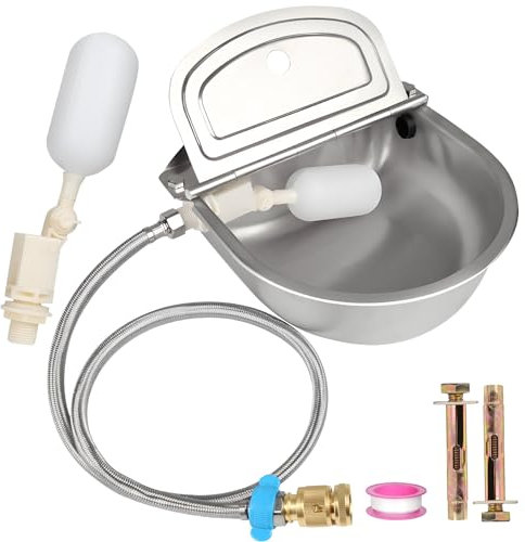 304 Stainless Steel Automatic Water Dispenser for Dogs & Livestock - Outdoor Dog Bowl, Horse & Goat Waterer