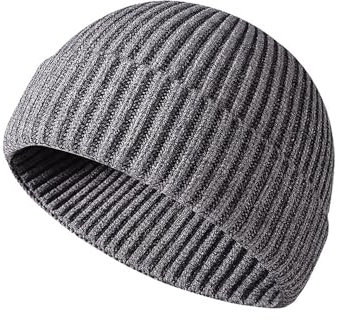 SOUUXIU Hip Hop Beanie Mütze Grobstrickmütze mit Bündchen Warme Wintermütze für Damen und Herren