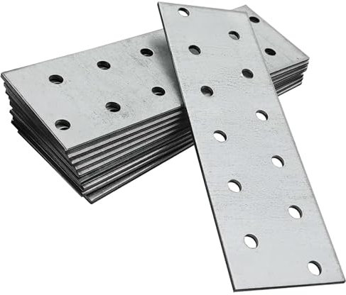DIYUK Staffa piatta 40 x 100 x 2 mm piastra di giunzione ( confezione da: 1 ) zincato resistente lamiera di acciaio piatto Premium piastra di giunzione