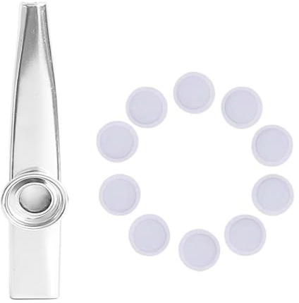 Tragbare Metall-Kazoos-Musikinstrumente mit 10 Kazoo-Flöten-Membranen, Mund-Kazoos, gute Erwachsene und Kinder