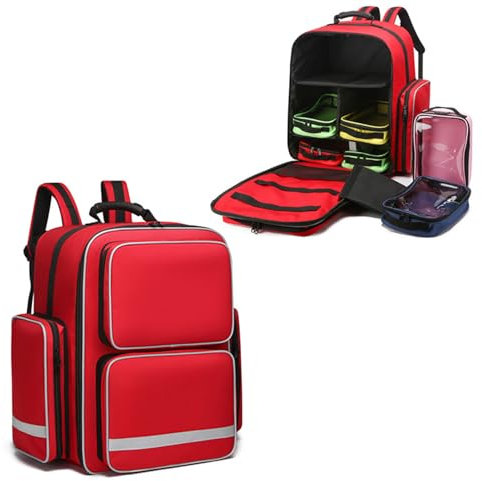 Tasche für Ersthelfer, leer, professionelle Tasche für Notfallbedarf, Tasche für Erste-Hilfe-Sets, Tasche mit inneren Trennwänden, für häusliche Krankenpflege, kommunale Pflege, EMT, EMS, nur Tasche
