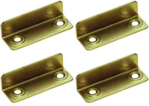 cyclingcolors 4x Gâche équerre à visser 36 x 10mm en acier finition laitonée Serrure Verrou Porte Meuble Came Batteuse