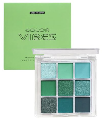 Palett med gröna ögonskuggor - Ögonskugga för gröna ögon | Avokadoögonskuggspalett, 9 färger pigmenterad ögonskuggspalett, glitter ögonmakeup kosmetika