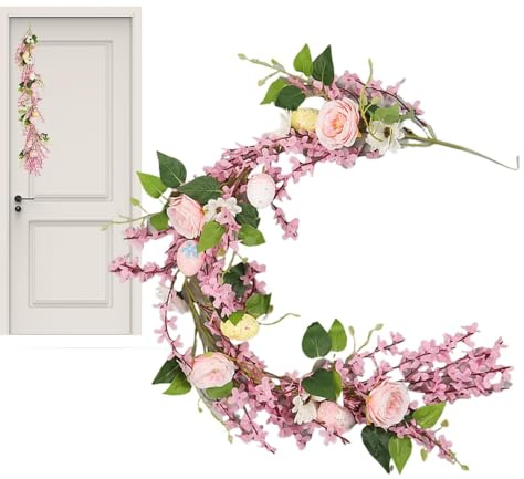 Blumengirlande mit Lichtern,Frühlingsgirlande mit Lichtern Künstliche | Valentinstag-Girlande, florale Ranken-Dekoration für Schlafzimmer, Hoc
