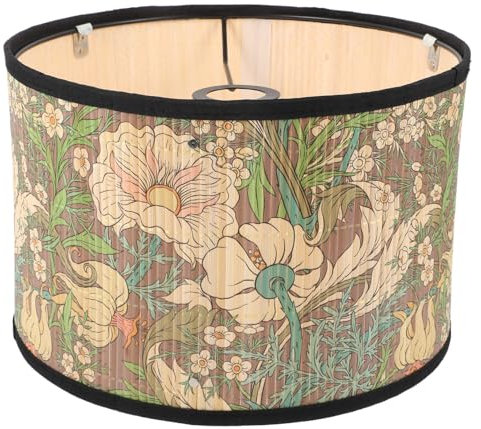 Uonlytech Pantalla De Lámpara Colgante De Bambú Tejida Diseño De Plantas Verdes Para Salón Dormitorio y Comedor