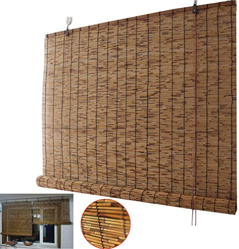 Tende a rullo personalizzabili in bambù, impermeabili, per interni/esterni, tende da sole in bambù con sollevamento, 130 x 280 cm, ideali per porte e finestre