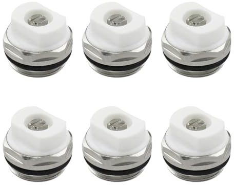 6 válvulas de ventilación de radiador de 3/8 pulgadas, válvulas de purga de radiador, tapón ciego de escape de liberación de aire duradera