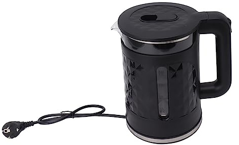 Generic Hervidor de té Eléctrico 2000w Calefacción Rápida Hervo de Protección Seca Doble Pared Hervidor de Agua Caliente 2.3L para Dormitorios Universitarios Oficinas de Vidrio ABS EU EU 220V (BLACK)