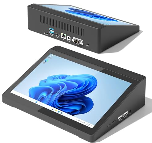 HEIGAOLAPC Mini PC Computadora Mini PC Tactil de 10.1 Pulgadas, PC-Mini con Pantalla Táctil J3455 Win 10 Pro 4GB RAM, 64GB ROM, Salida de Pantalla 4K HDMI1,4, WiFi5,0 BT4,2, RS232