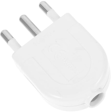 Adaptateur pour Italienne à 3 Broches Rondes 16a Prise de Remplacement | PC Blanc, Connexion Sécurisée, pour Appareils Domestiques et Forte Puissance, Bureau et Voyage