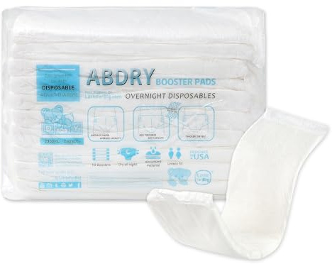 LittleForBig ABDry Adult Booster Pads with Adhesive Strip 10 Pieces - ABDry Booster Pads