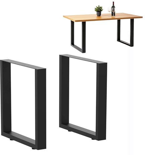 DanDiBo 2X Tischbeine Metall Schwarz 72 x 70 cm Tischgestell Höhenverstellbar 96661 Tischfüße Möbelfüße Tischkufen Esstisch Beine (72 x 70 cm)