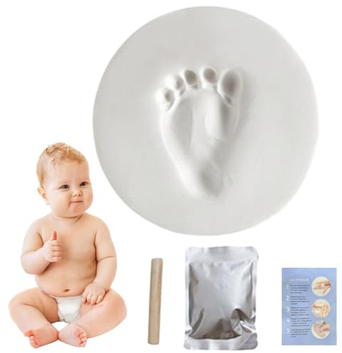recuerdo de huella de huella, huella - arcilla de alimenticio para huellas de manos y huellas | Regalos decorativos de shower y juego de huellas de perro Marco de recuerdo único