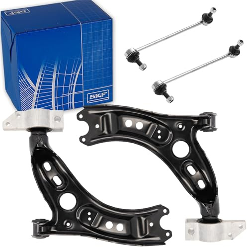 2x SKF Querlenker + Koppelstangen vorne | VKDS321010 + VKDS321011 + VKDS341002 für A3 8P Golf 5+6