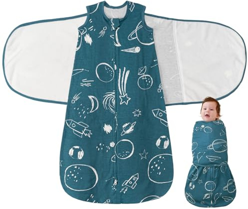 FUNUPUP Saco de Dormir para Bebé 1.0 TOG, Swaddle Ajustable 3 en 1 para Recién Nacidos, 0-6/6-12 Meses