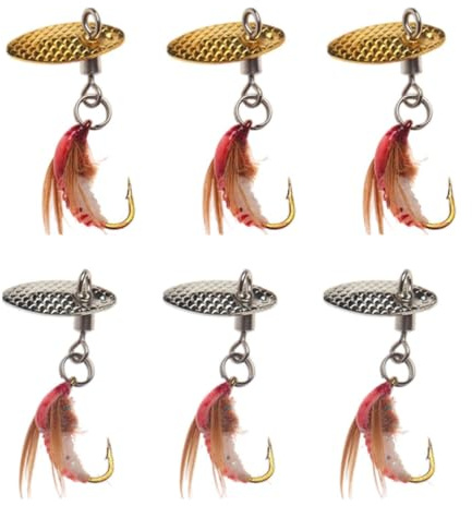 Fiskedrag För Saltvatten 6 stycken räknymfer roterande och glänsande | Bassbeten Komplett Fiskedragsset för saltvatten, insjö, flod, hav, damm, båt, , öring, kattfisk, gös, gädda, lax