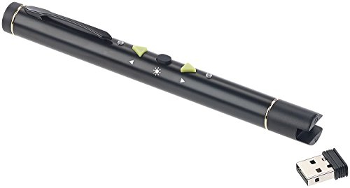 GeneralKeys Laserpointer grün: Multimedia-Presenter mit grünem Laser-Pointer, Akku, 2,4-GHz-Funk (Laserpointer stark, PC Fernbedienung, läserpointer)