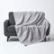 HOMESCAPES Plaid canapé en Coton, Jeté de lit ou de canapé tissé Main - Rajput - Gris Clair - 150x200 cm