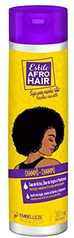 Novex Champú AfroHair con Aceites de Argán y Ricino y Pantenol, Hidrata y Ayuda a Controlar el Frizz y las Puntas Abiertas, Adecuado para todo Tipo de Cabello Rizado y Crespo 300 ml