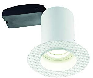 Fire Rated Plaster-in Anti Glare Downlights, Recessed Ceiling Lights, GU10 Halogen or LED, Trimless Spotlights - Pack of 6