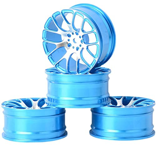 KEEDA Llantas de aleación de 52 mm para 1:10 RC Drift On Road HSP Redcat HPI Himoto Kyosho (Azul)
