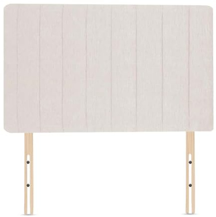 Elixir Furniture Luxury Portland Divan Bed Headboards | Elegant Chenille Fabric Headboards for Single Size Bed | Cream color with wooden material Stylish headboards for beds (Cream, 3ft Single)