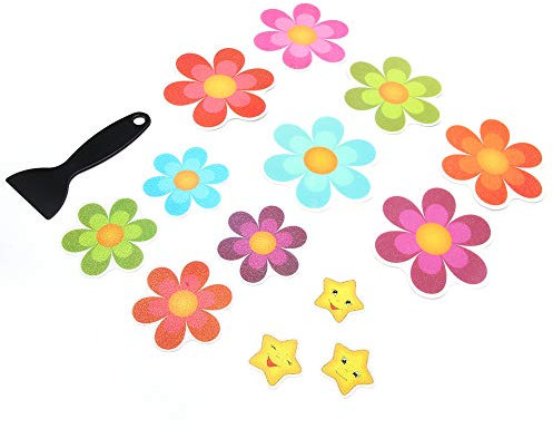 Tiiyee 13 Pcs Non Slip Bathtub Stickers, Bath Self Adhesive Treads Bathroom Water Resistance Tub Decals Adorable Anti Slip Safety Stickers Strong Adhesive Shower Toys Supplies for Toddler Kids Baby
