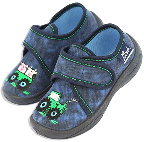 Beck Boys Little Farm Slippers, darkblue, 5 UK Child