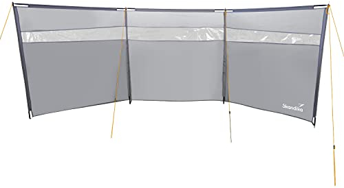 Skandika Windschutz Bora 6 m | Camping Sichtschutz mit Stangen, stabil, sturmfest, ohne Bohren, seitlicher Sonnenschutz, mobiler Windfang Zaun | für den Garten, Strand, Balkon, Terrasse