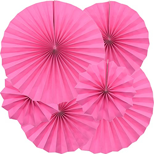 Yosawo 6 Stück hängende Papierfächer Papier Fächer Dekoration für Geburtstag Hochzeit Baby Dusche Parteien Home Decorations（Rose）