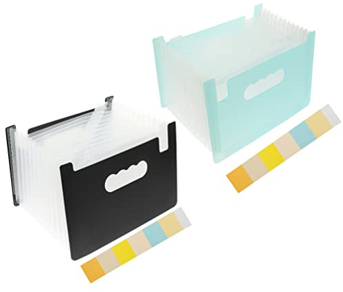 NUOBESTY 2 Stück Akkordeon-Datei-Organizer Erweiterbare Dateiordner A5 Tragbar Monatliche Rechnung Quittungs-Organizer Schreibtisch Papier Dokument Quittungen Organizer-Ordner