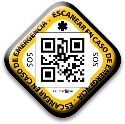 Stiker Silincode Qr SOS-Aufkleber für Notfälle, Smart, Medizin, Gesundheitswesen, Hilfe, Warnung, Unfall, Sicherheit, Identifikation, Krankengeschichte und Kontakte