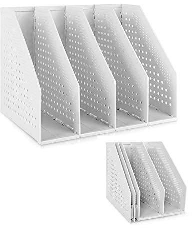 Elezeal Faltbarer Zeitschriftenhalter aus robustem Kunststoff, Aktenschrank, Schreibtisch-Dokumentenschrank, Organizer, Zeitschriftenordner, Papierablageregal