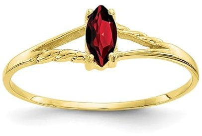 Bague solitaire marquise en argent sterling 925 pour femme avec pierre de naissance grenat 0,3 carat